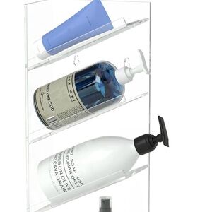Clear Acrylic Wall-Mounted Bathroom Shelf Organizer